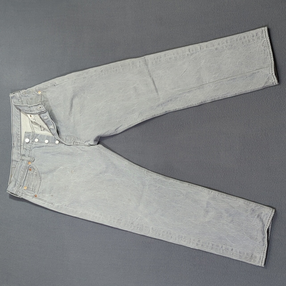 Levi's Jeans Men's 36x34  Fits 32x30 Gray 501XX Straight Leg Button Fly Denim